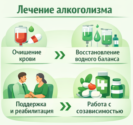 лечение алкоголизма в Ершове этапы